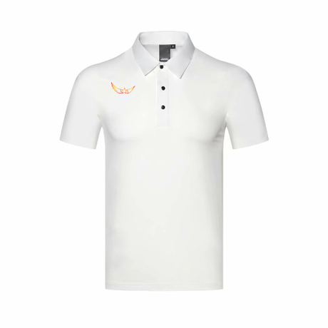 Camiseta polo com logotipo bordado e estampa personalizada 