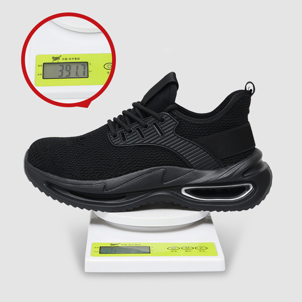 Sapatos de proteção do trabalho leves respiráveis ​​masculinos anti-esmagamento anti-punctura sapatos de segurança do dedo do pé de aço moda
