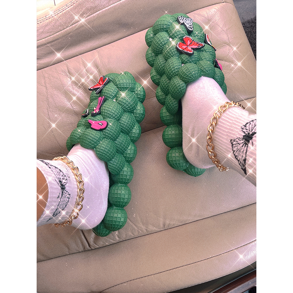 Soft Thick Sole Bubble Cloud Slides Pool Mulheres Chinelos