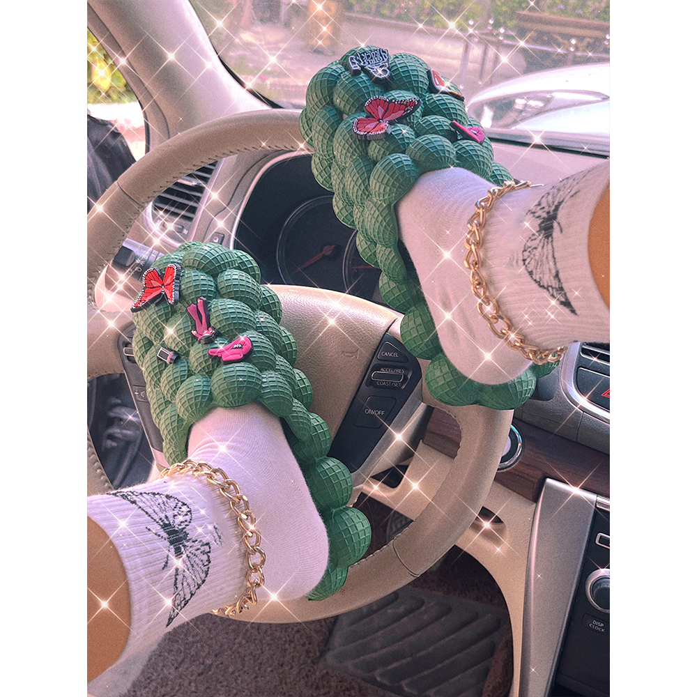 Soft Thick Sole Bubble Cloud Slides Pool Mulheres Chinelos